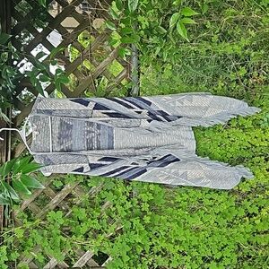 Shades of Blue Bohemian Style Open Front Knit Fringed Long Vest Top Small